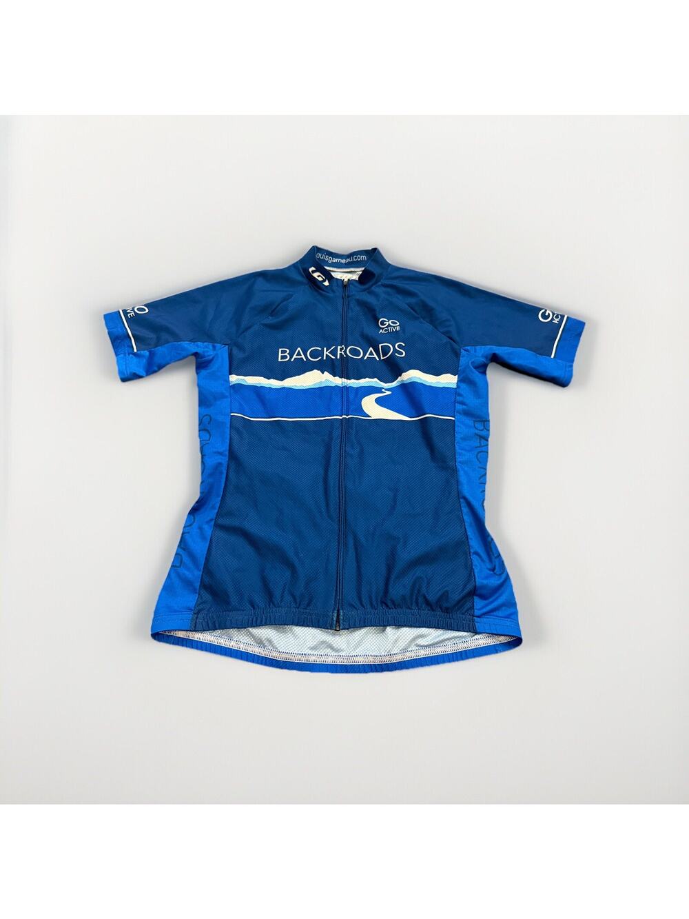 Louis Garneau Unisex Blue BACKROADS Full Zip Short Sleeve Cycling Jersey Size M